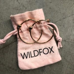 Wild fox skull hoop earrings